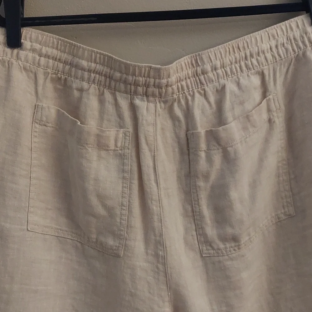 LANDS END Womens High Rise Pullon 10in Cream Color sz 18 Bermuda Shorts - Picture 8 of 12